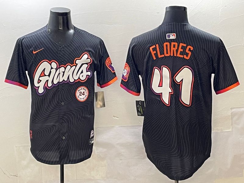 Men San Francisco Giants #41 Flores Black Joint Name Nike 2025 MLB Jersey style 8->san francisco giants->MLB Jersey